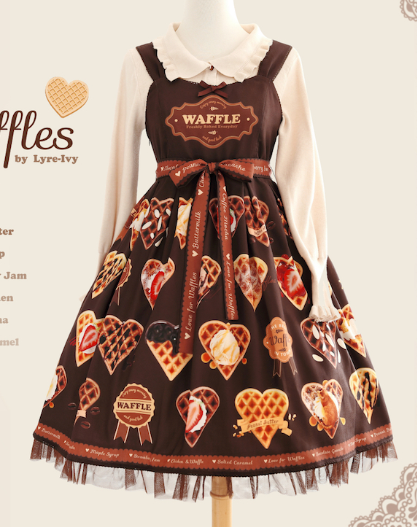 Love for Waffles ~ Sweet Lolita Jumper -2 Versions Ready Made