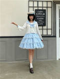 Little Dipper ~Rainbow Navy Sailor Collar Lolita Top + Skirt set
