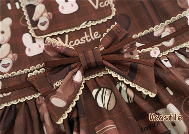 Vcastle ~Chocolate Bear ~Sailor Style Sweet Lolita Salopette Ready Made