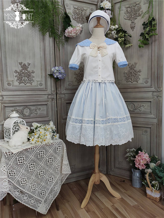 Miss Point ~Little Sea Snail Sweet Sailor Lolita Blouse + Skirt Set