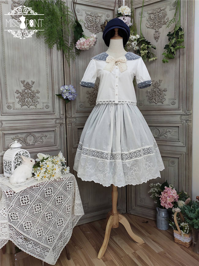 Miss Point ~Little Sea Snail Sweet Sailor Lolita Blouse + Skirt Set