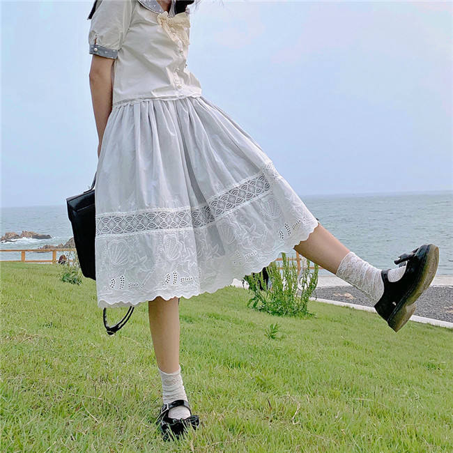 Miss Point ~Little Sea Snail Sweet Sailor Lolita Blouse + Skirt Set