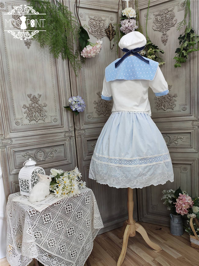 Miss Point ~Little Sea Snail Sweet Sailor Lolita Blouse + Skirt Set