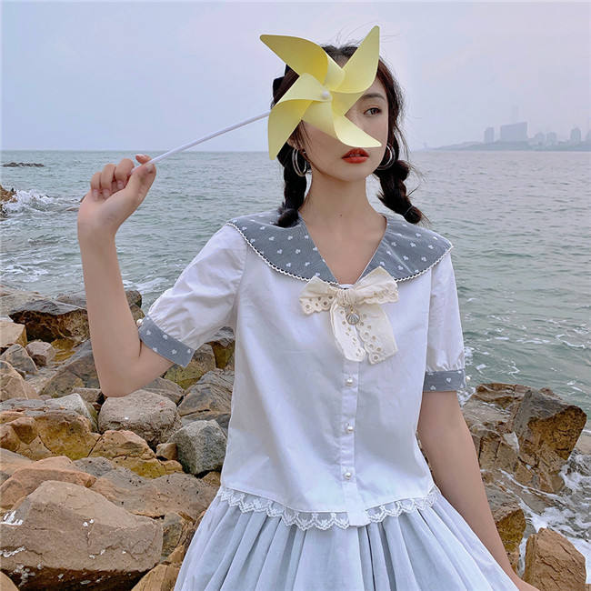 Miss Point ~Little Sea Snail Sweet Sailor Lolita Blouse + Skirt Set