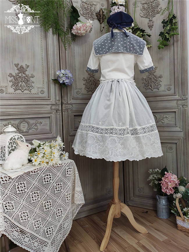 Miss Point ~Little Sea Snail Sweet Sailor Lolita Blouse + Skirt Set