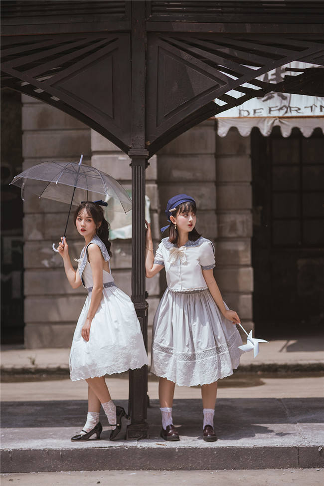 Miss Point ~Little Sea Snail Sweet Sailor Lolita Blouse + Skirt Set
