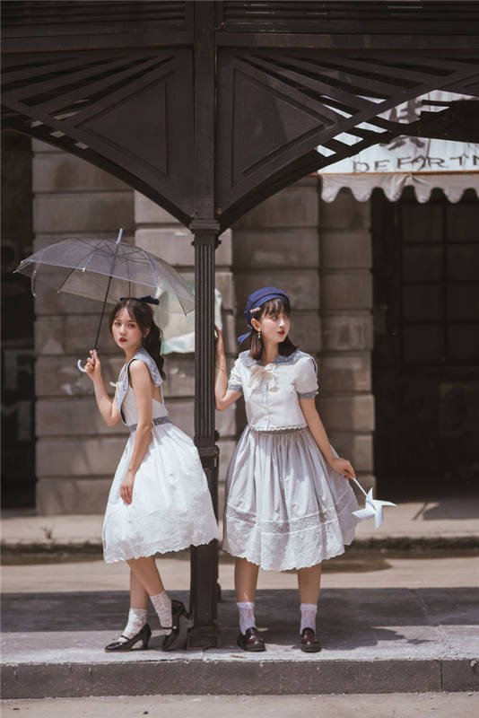 Miss Point ~Little Sea Snail Sweet Sailor Lolita Blouse + Skirt Set