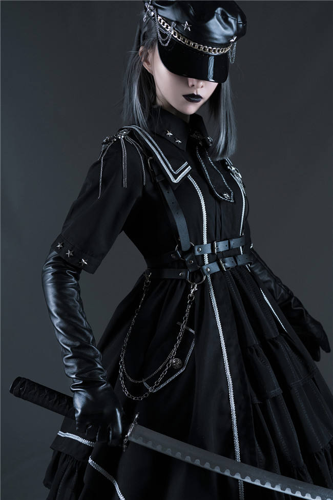 Military Officer Short Sleeves Lolita OP - In Stock