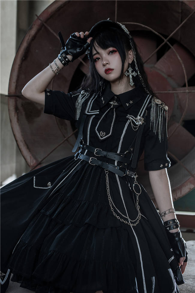 Military Officer Short Sleeves Lolita OP - In Stock