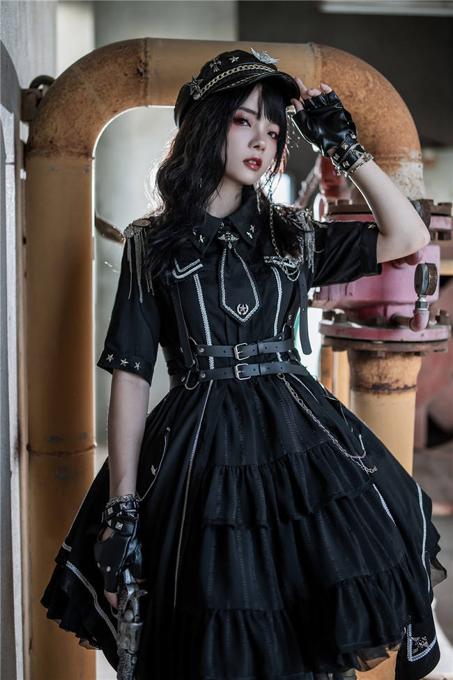 Military Officer Short Sleeves Lolita OP - In Stock