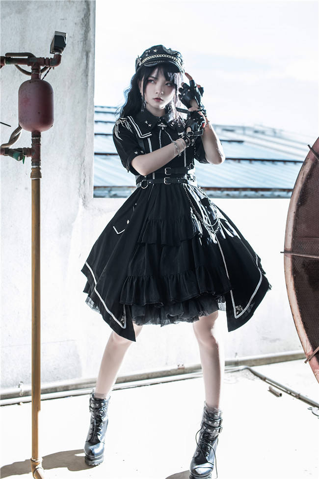 Military Officer Short Sleeves Lolita OP - In Stock