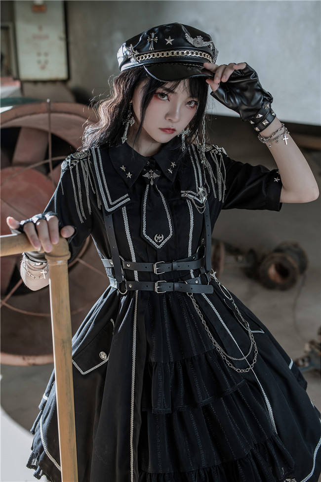 Military Officer Short Sleeves Lolita OP - In Stock