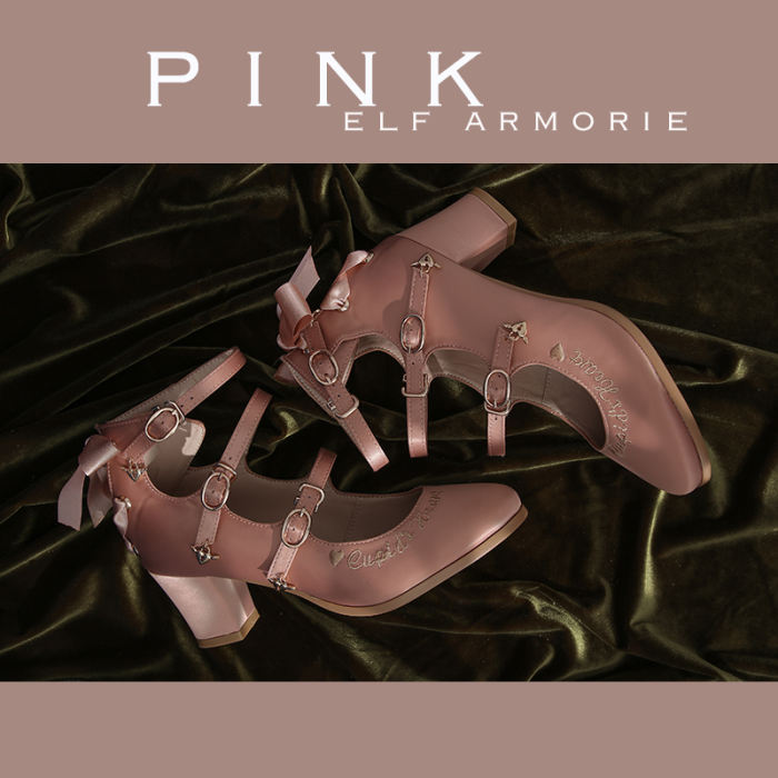 ElfArmorie Cupid's Heart - Sweet Satin Lolita Heel Shoes