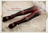 Red Maria Velvet Cross Printed Lolita Tights 80D