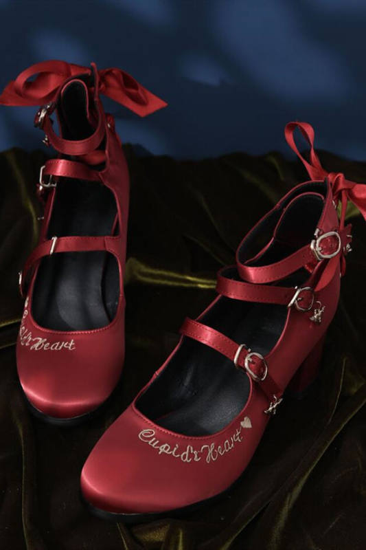 ElfArmorie Cupid's Heart - Sweet Satin Lolita Heel Shoes