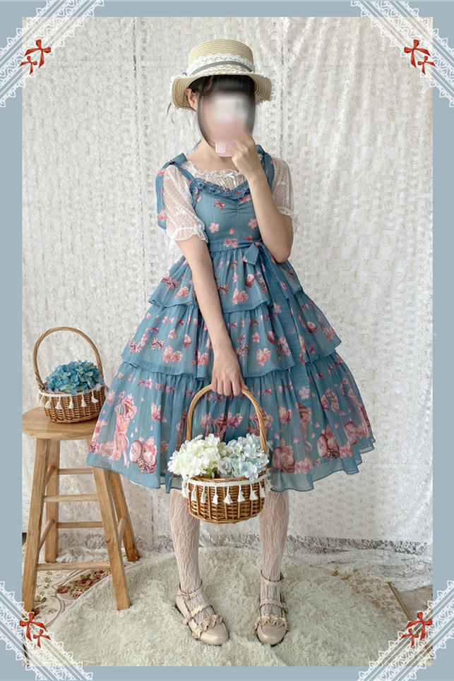 Cheese Cocoa ~Sakura Macarons Lolita Printed JSK