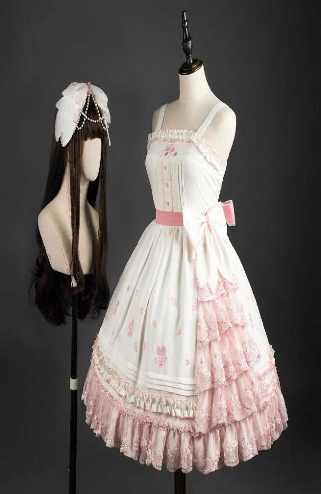 YUPBRO Lolita ~Cherry Blossoms Embroidery Lolita OP/JSK