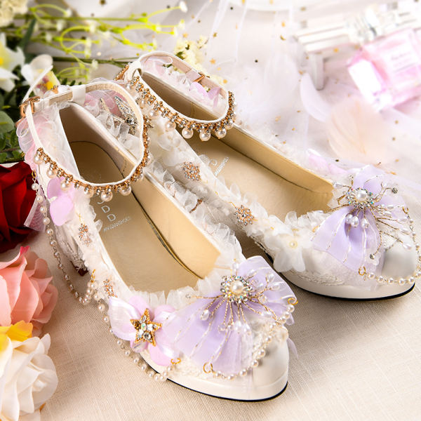 Tea Party Bows Wedding Lolita Heels Shoes