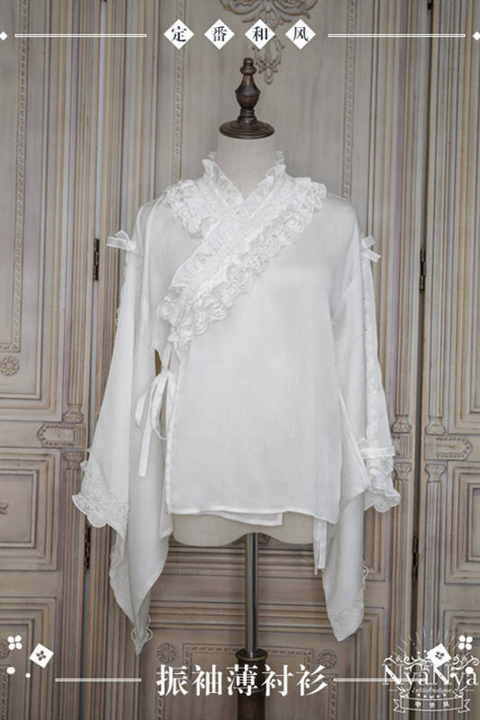 NyaNya Lolita Boutique ~Sakura In the Spring Lolita Blouse Kimono Version -Ready Made
