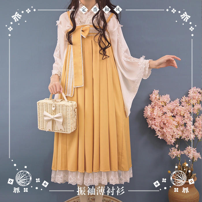 NyaNya Lolita Boutique ~Sakura In the Spring Lolita Blouse Kimono Version -Ready Made