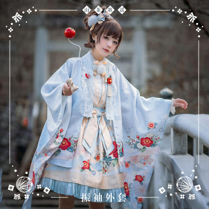 NyaNya Lolita Boutique ~Camellia Ballad Furisode Sleeves Haori Coat -Ready Made