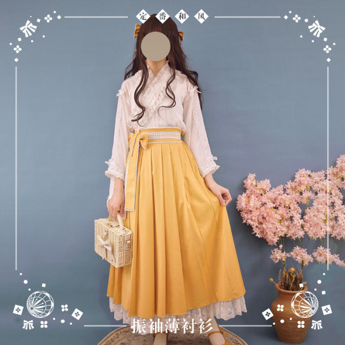 NyaNya Lolita Boutique ~Sakura In the Spring Lolita Blouse Kimono Version -Ready Made