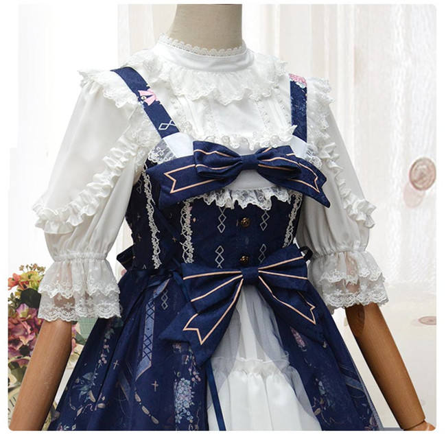 Blooming Flowers Chiffon Lace Lolita Blouse