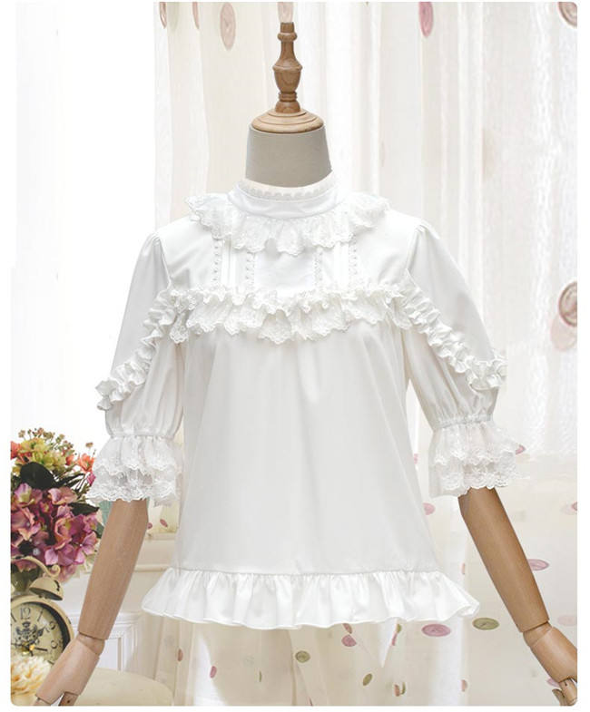 Blooming Flowers Chiffon Lace Lolita Blouse