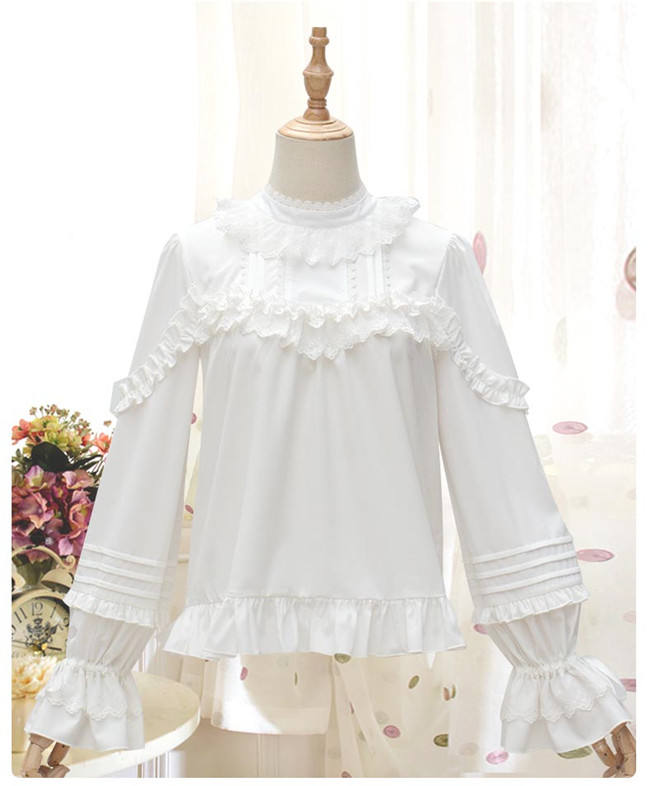 Blooming Flowers Chiffon Lace Lolita Blouse