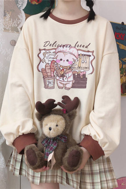 Delicious Bread Round Collar Hoodie