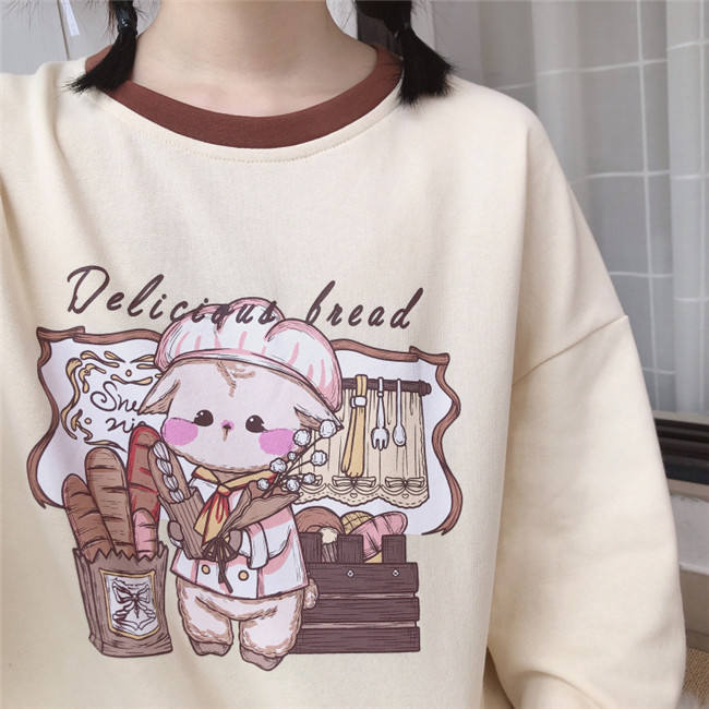 Delicious Bread Round Collar Hoodie
