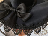 Witch Reserve~ Lolita Hat For Halloween Black + Black Riboon - In Stock