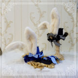 Navy Bow Badge Bunny Ear Top Hat~ Lovely Lolita Accessaries