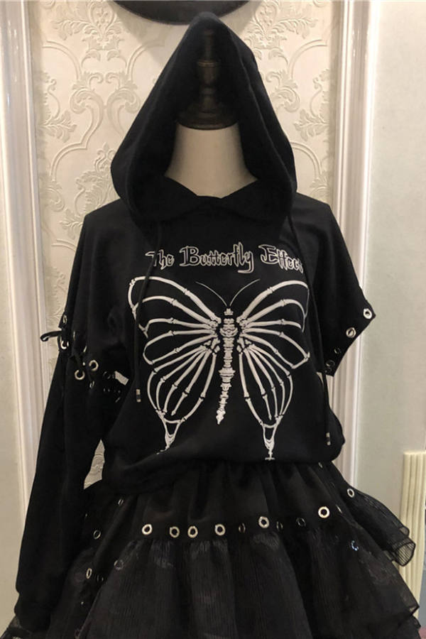 The Butterfly Effect ~All-match Knit Blouse/Hoodie -Ready Made