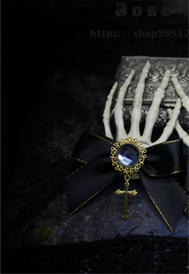 Devil's Claw~ Skeleton Hand Cross Dark Halloween Hairclip 2 Uses Lolita Accessories