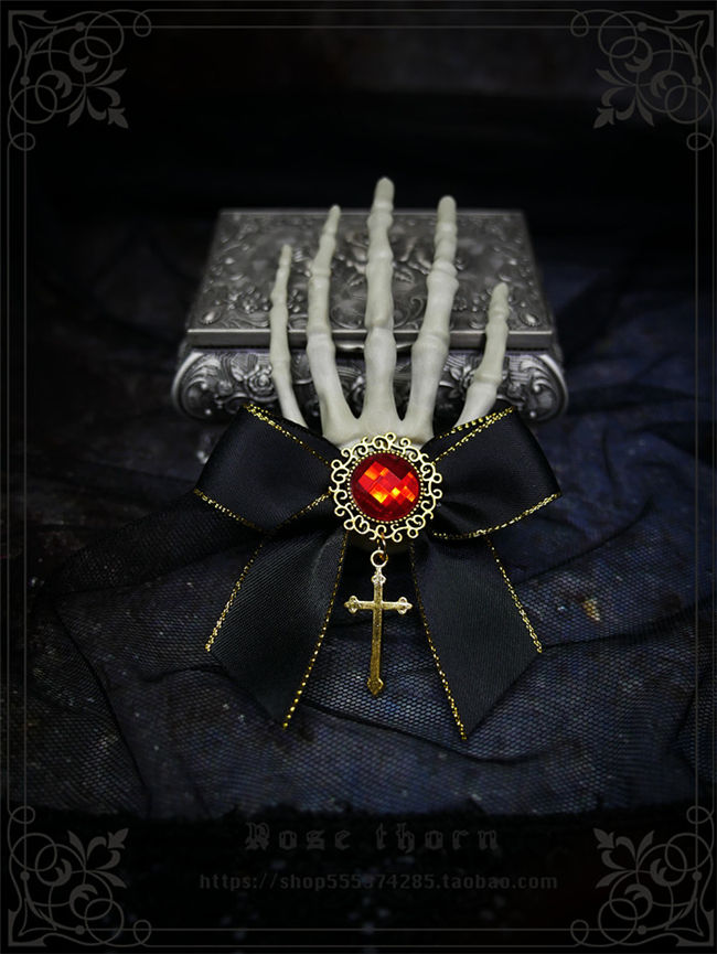Devil's Claw~ Skeleton Hand Cross Dark Halloween Hairclip 2 Uses Lolita Accessories