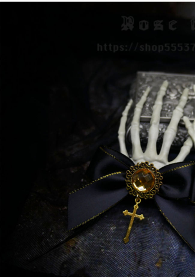 Devil's Claw~ Skeleton Hand Cross Dark Halloween Hairclip 2 Uses Lolita Accessories