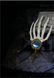 Devil's Claw~ Skeleton Hand Cross Dark Halloween Hairclip 2 Uses Lolita Accessories