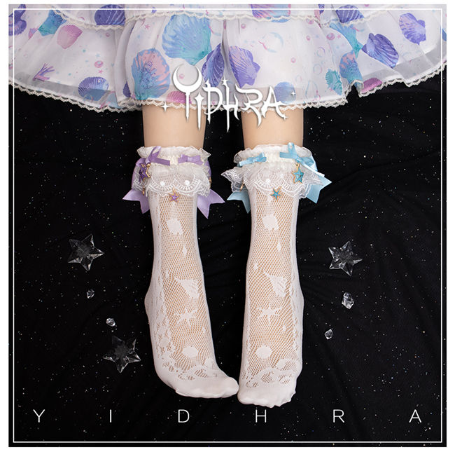 Yidhra Lolita ~Akuya Tears of the Sea~ Ocean Series Lolita Socks-Pre-order