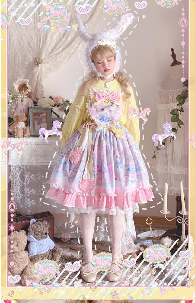 The Rainbow Circus~ Sweet Lolita JSK /Salopette - In Stock