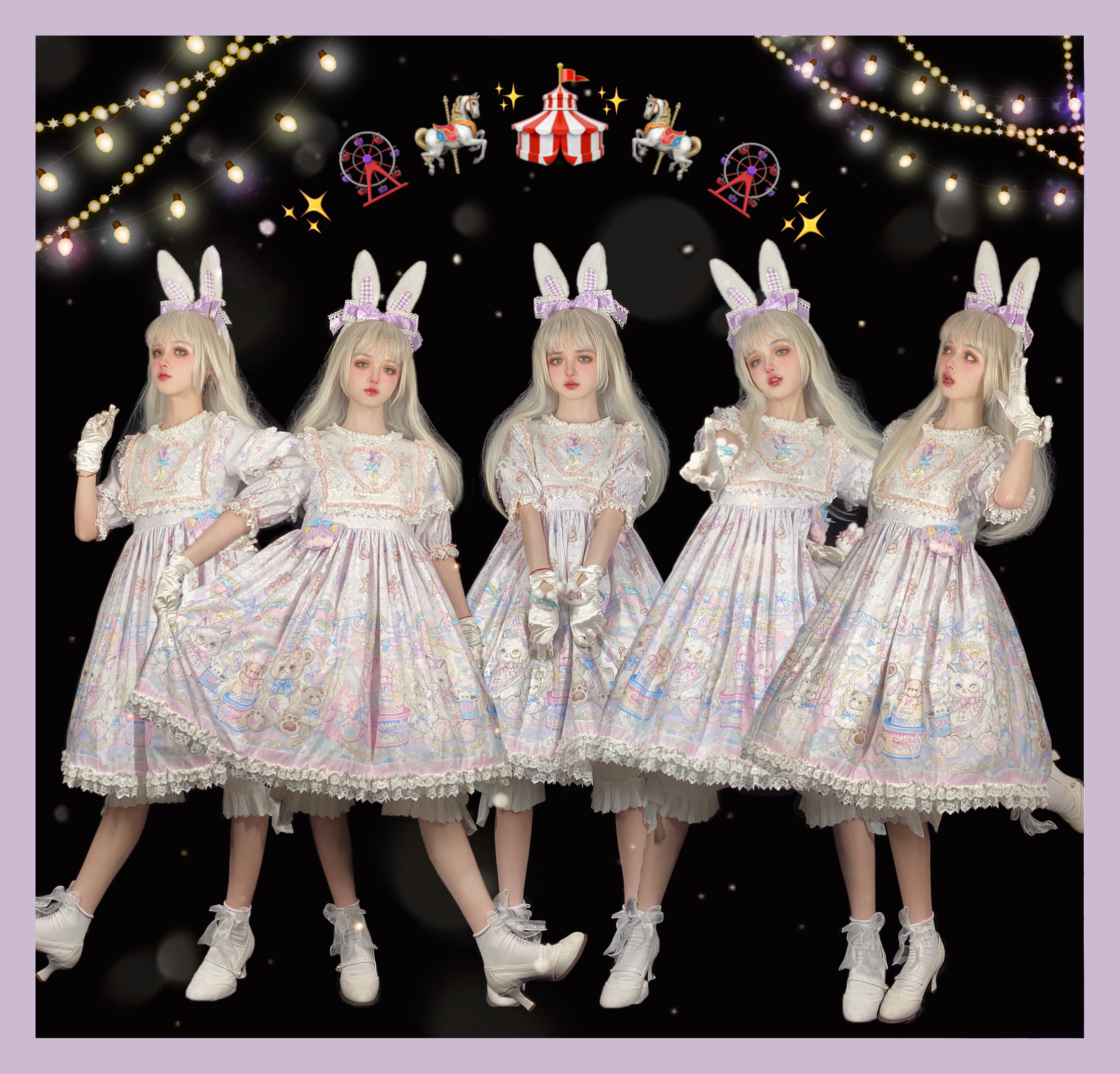 The Rainbow Circus~ Sweet Lolita OP-Ready Made