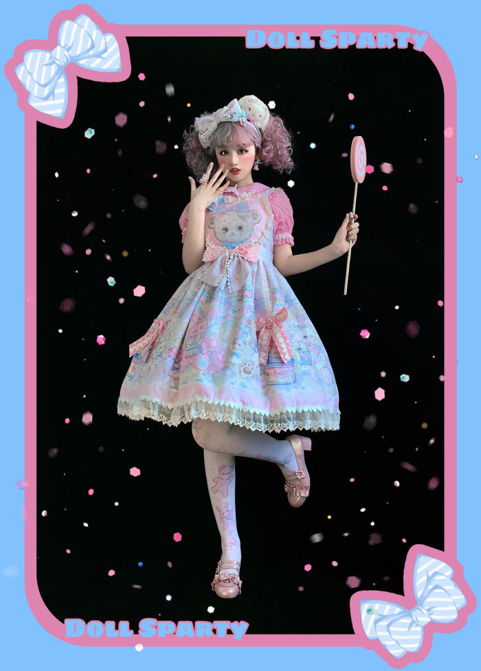 The Rainbow Circus~ Sweet Lolita JSK /Salopette - In Stock