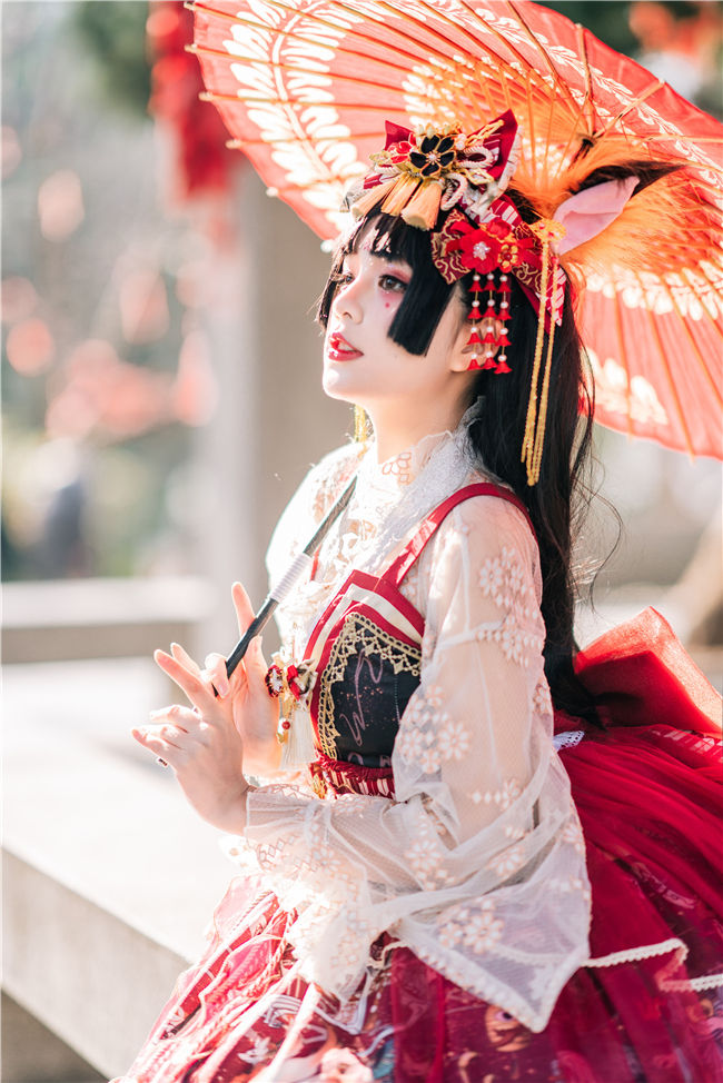 Hyakki Yak ~Qi Lolita Blouse (2 Wear Ways)-Ready Made