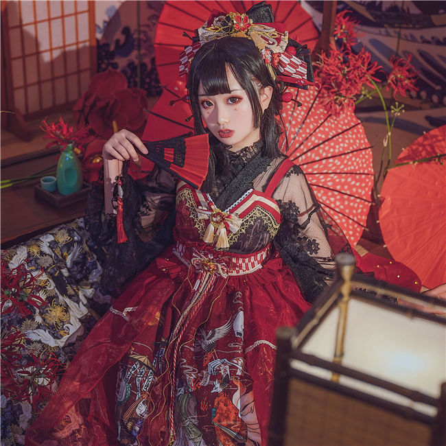 Hyakki Yak ~Qi Lolita Blouse (2 Wear Ways)-Ready Made