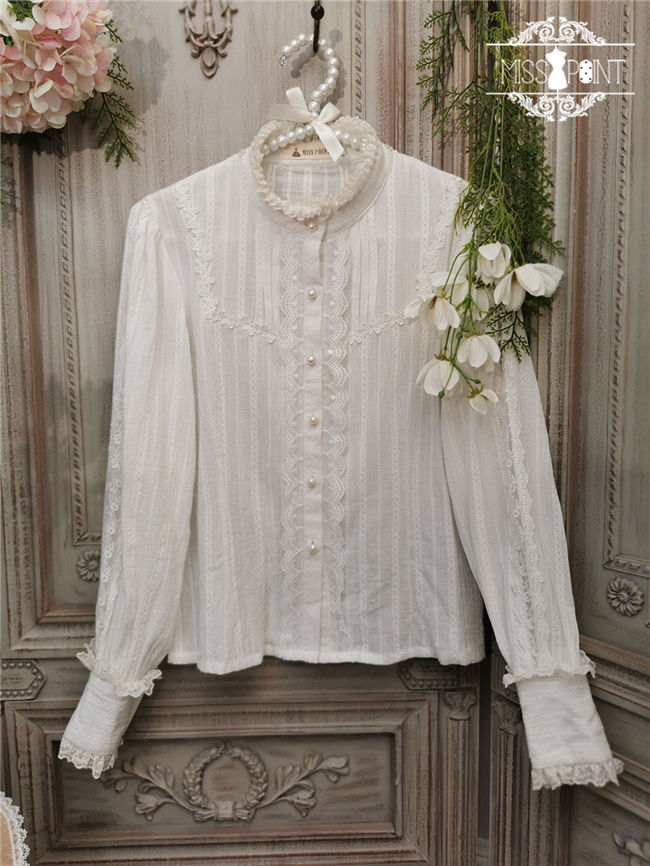 Bone Porcelain Vase~Vintage Lolita Blouse