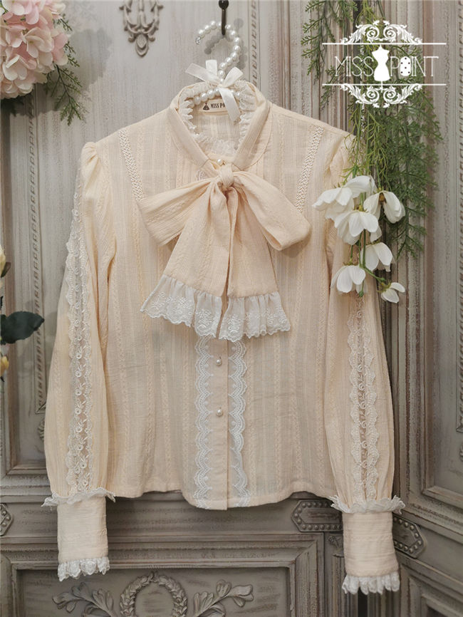 Bone Porcelain Vase~Vintage Lolita Blouse