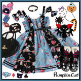 Pumpkin Cat ~Creepy Sugar Lolita JSK/Salopette -Ready Made