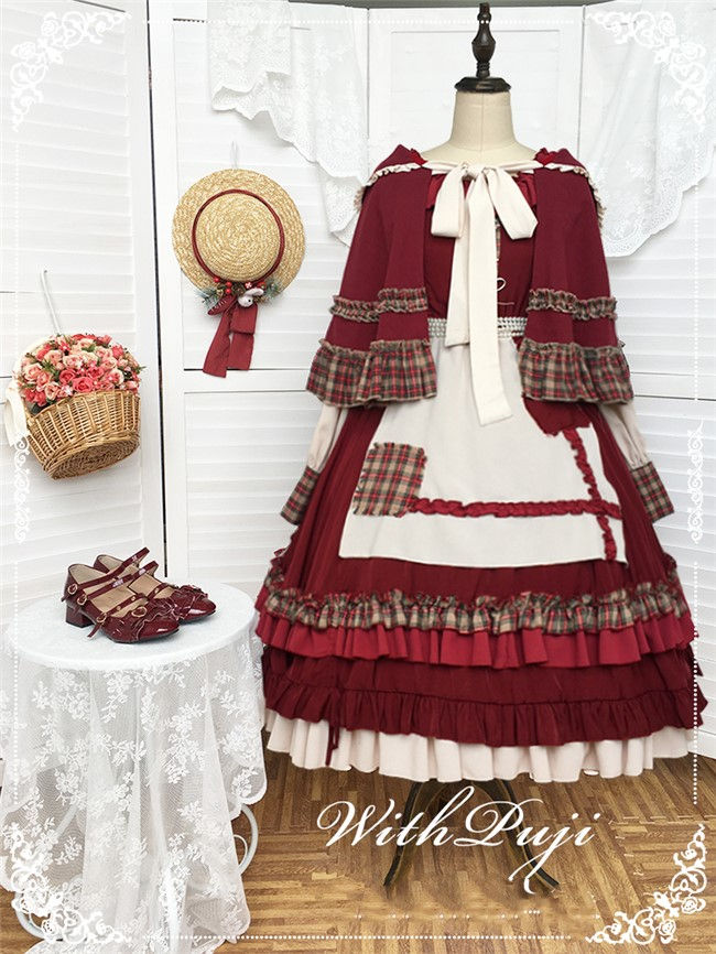 With PUJI ~Little Red Riding Hood Lolita OP Cape