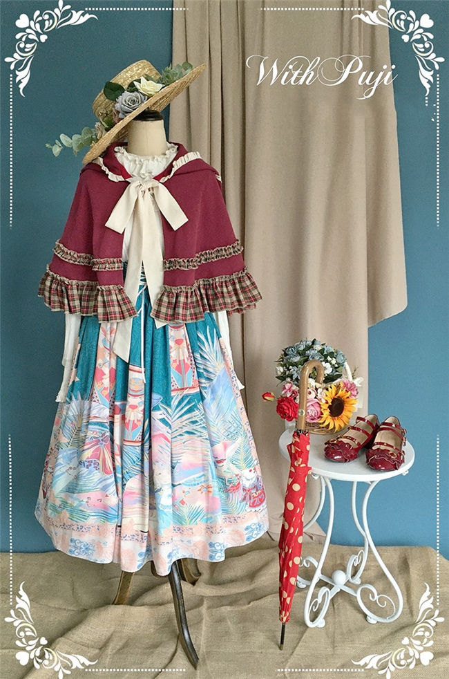 With PUJI ~Little Red Riding Hood Lolita OP Cape