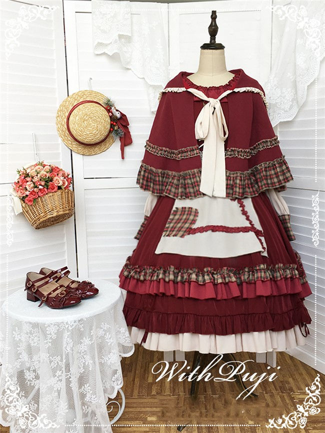 With PUJI ~Little Red Riding Hood Lolita OP Cape